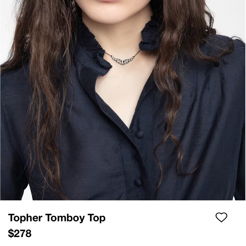 Zadig & Voltaire Topher Tomboy Top SMALL color Encre - Picture 3 of 7